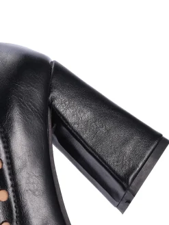 Sale Retro Stage Retro High Heels Saddle Shoes Black