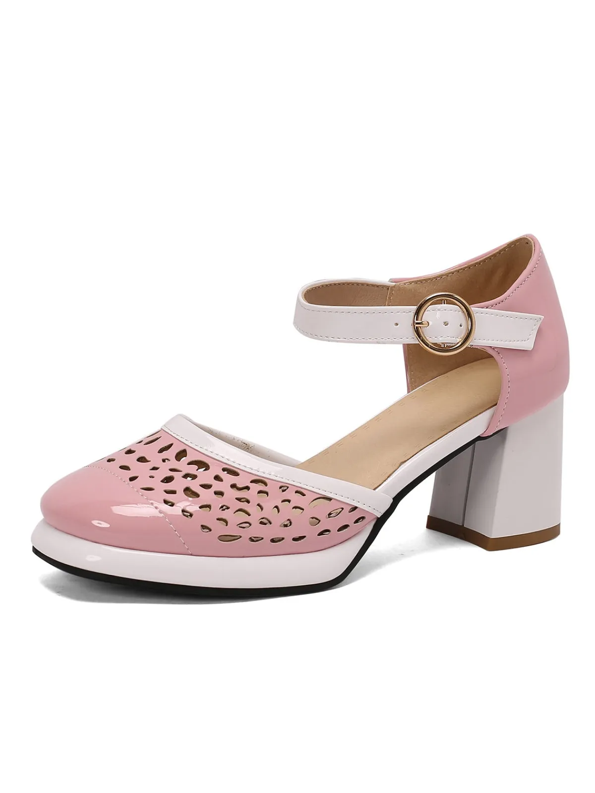 Best Retro Stage Retro Hollow Chunky High Heels Shoes