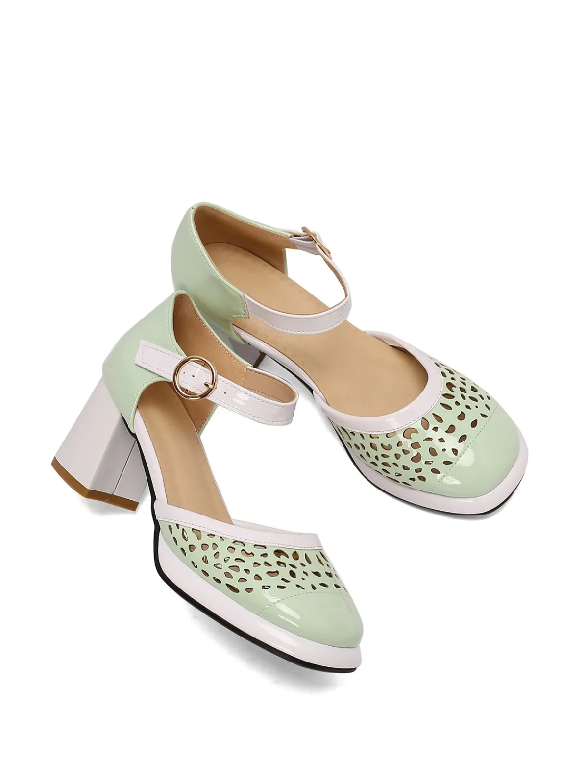 Best Retro Stage Retro Hollow Chunky High Heels Shoes