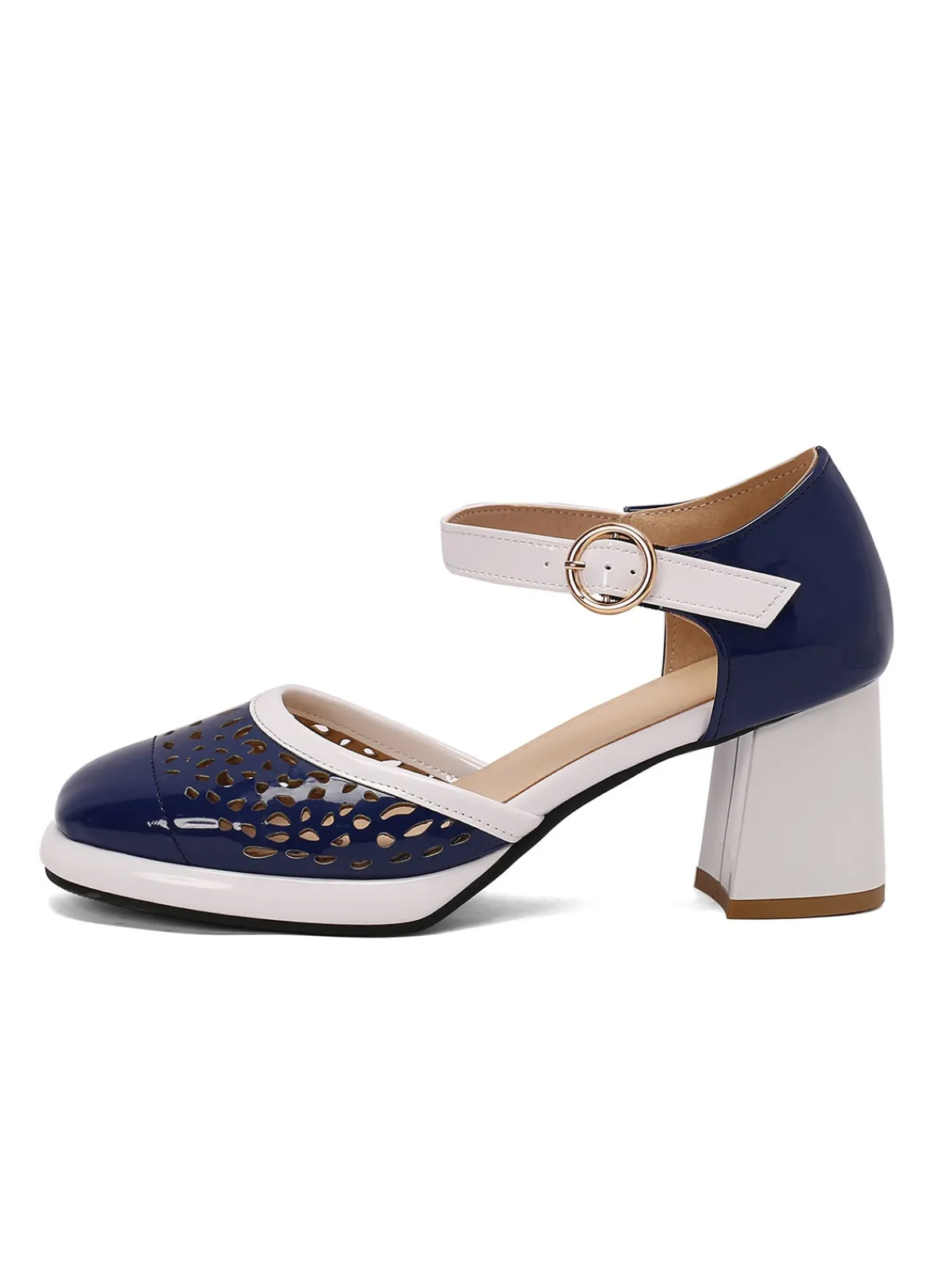Best Retro Stage Retro Hollow Chunky High Heels Shoes
