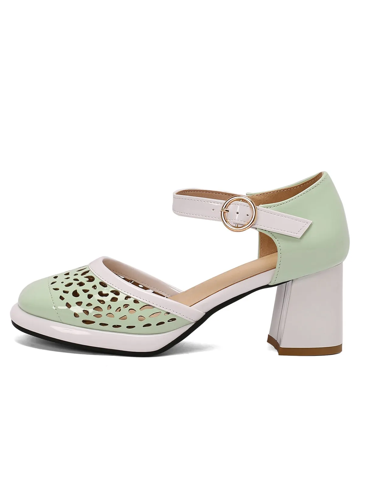 Best Retro Stage Retro Hollow Chunky High Heels Shoes