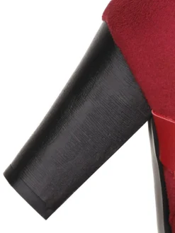 Hot Retro Stage Retro Leather Belt Suede High Heel Shoes