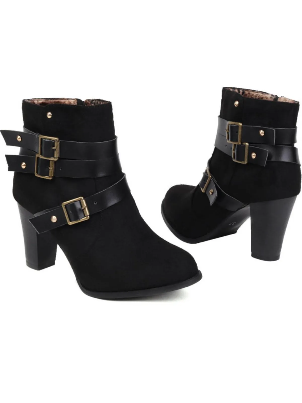 Outlet Retro Stage Retro Leather Belt Suede High Heel Shoes