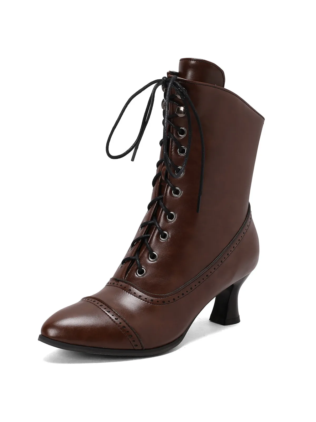 New Retro Stage Retro Leather High Heel Boots