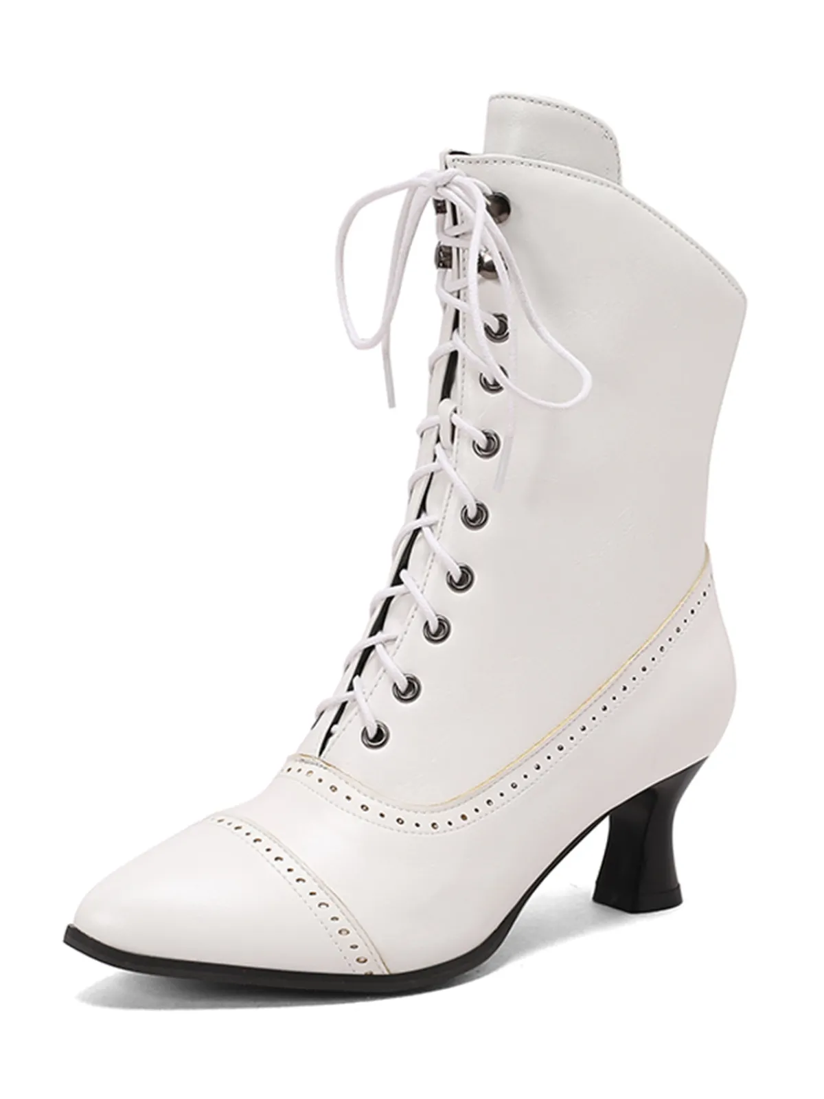 New Retro Stage Retro Leather High Heel Boots