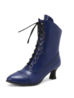 New Retro Stage Retro Leather High Heel Boots
