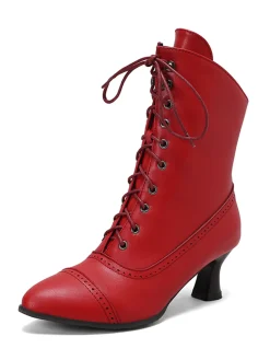 New Retro Stage Retro Leather High Heel Boots