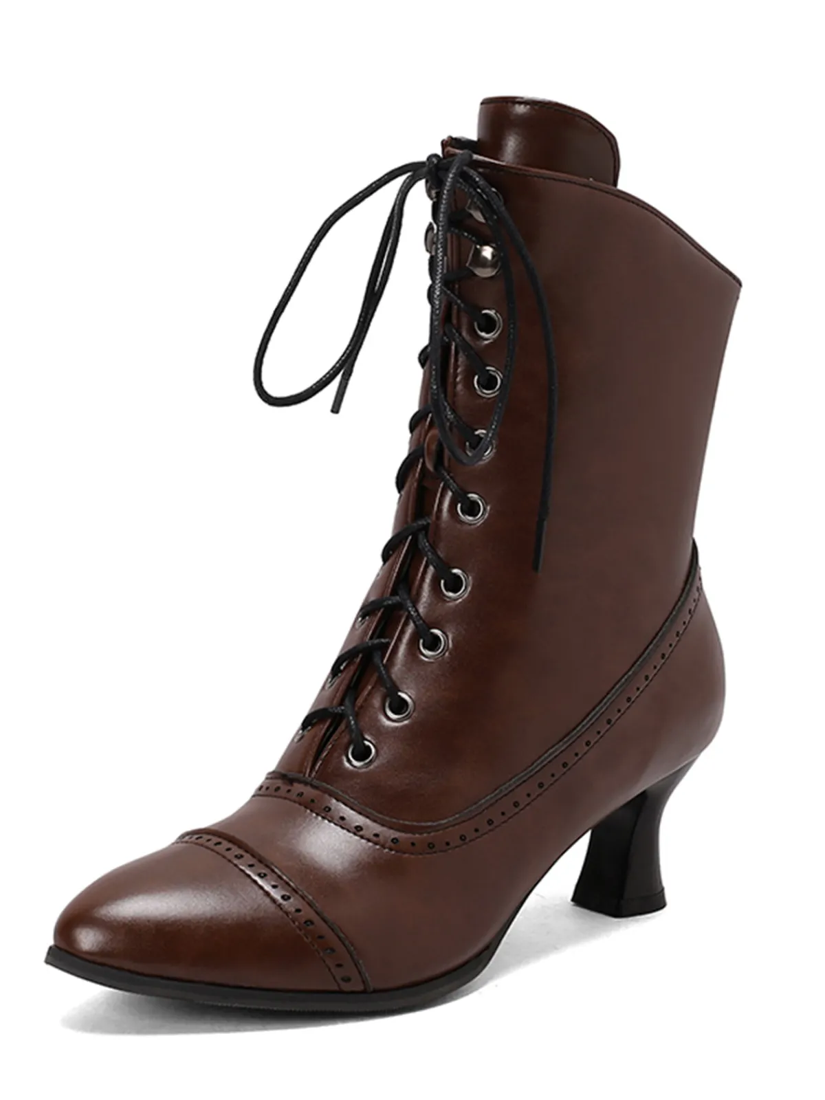 New Retro Stage Retro Leather High Heel Boots
