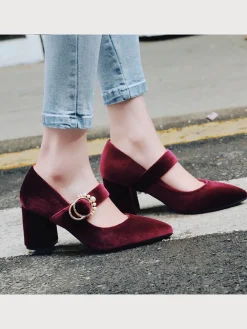 Clearance Retro Stage Retro Mary Jane Chunky High Heel Shoes