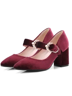 Best Retro Stage Retro Mary Jane Chunky High Heel Shoes