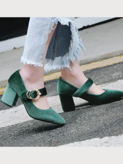 Clearance Retro Stage Retro Mary Jane Chunky High Heel Shoes