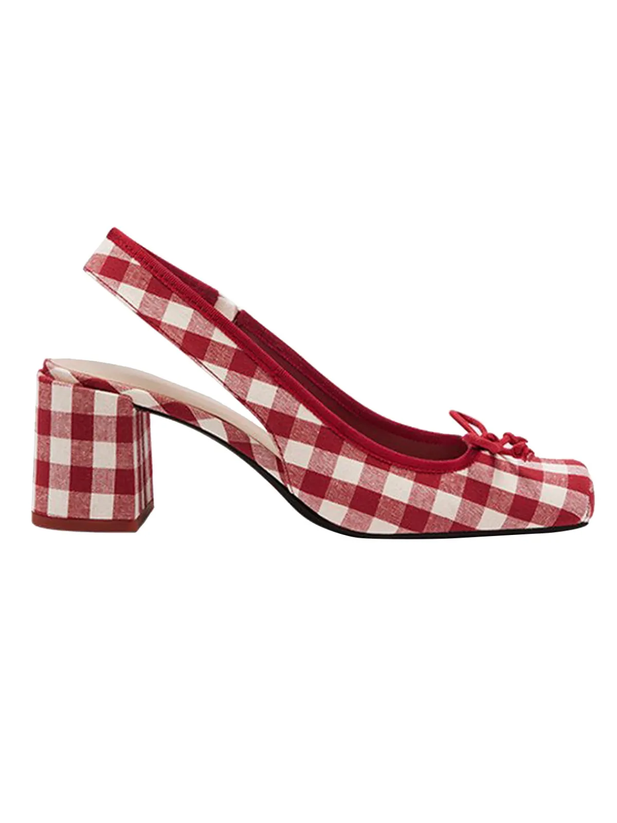 Hot Retro Stage Retro Mary Jane Plaid Chunky Heel Shoes