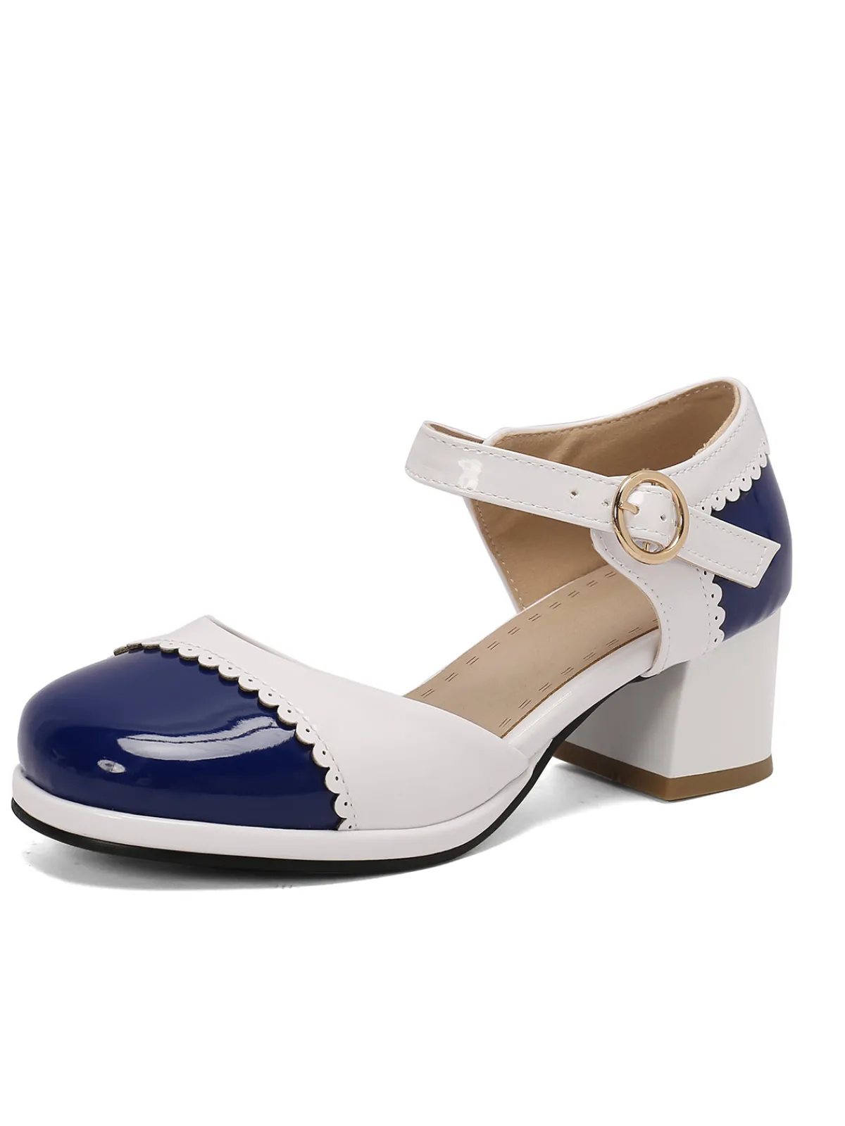Best Retro Stage Retro Mary Jane Round Toe High Heel Shoes