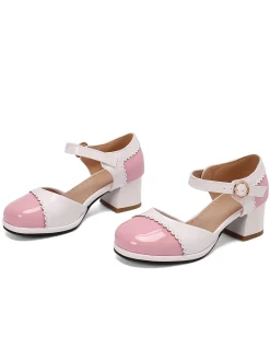 Best Retro Stage Retro Mary Jane Round Toe High Heel Shoes