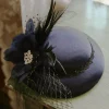 Clearance Retro Stage Retro Mesh Floral Feather Hat