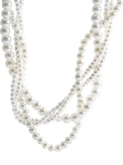 Hot Retro Stage Retro Multi-Layered Pearl Pendant Necklace