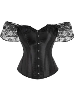 Best Retro Stage Retro Off-shoulder Lace Solid Corset
