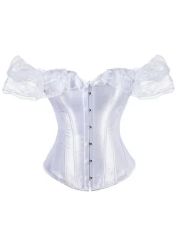 Best Retro Stage Retro Off-shoulder Lace Solid Corset