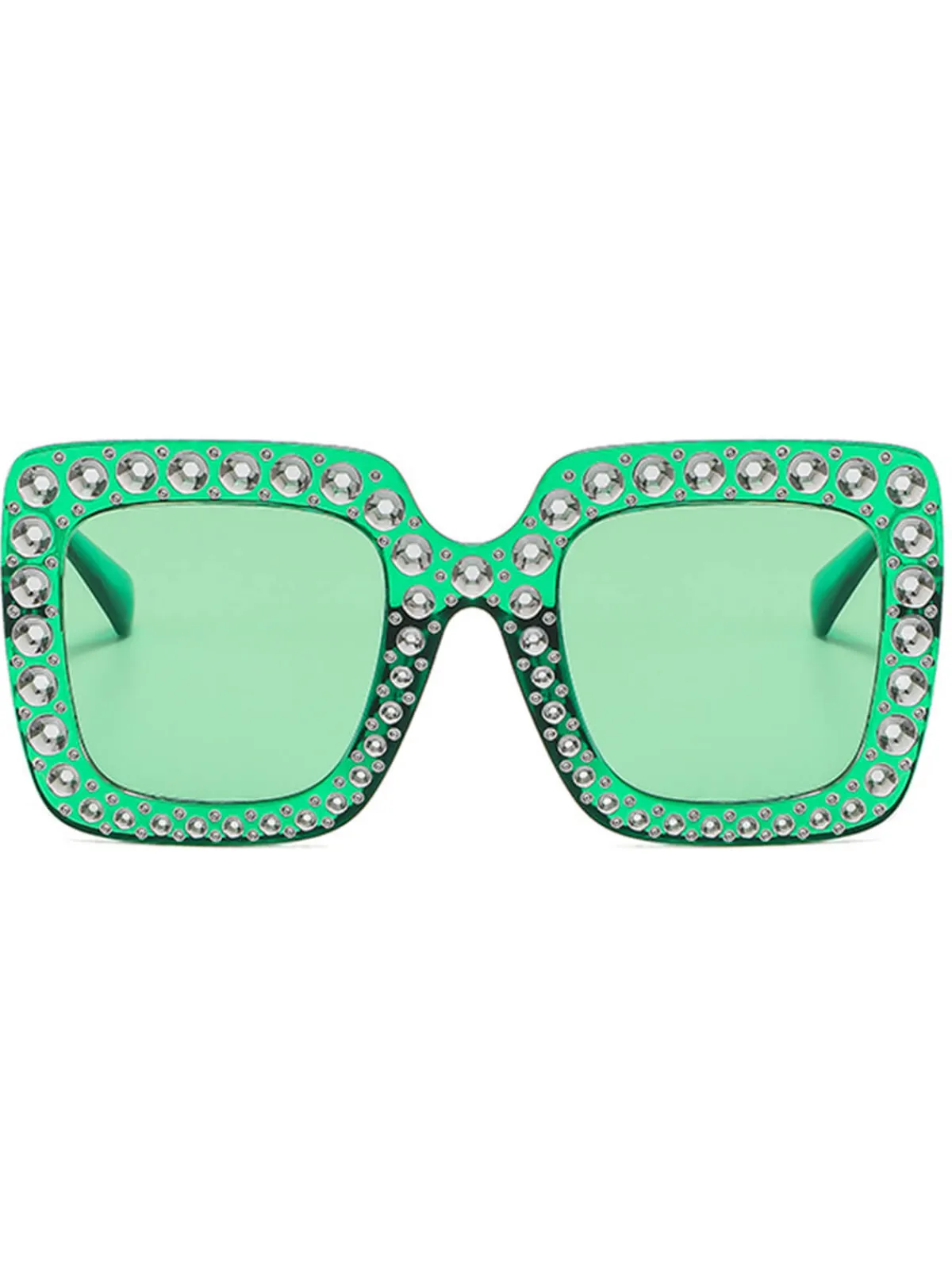 Online Retro Stage Retro Party Rhinestone Sqaure Sunglasses
