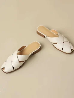 New Retro Stage Retro PU Leather Woven Sandals
