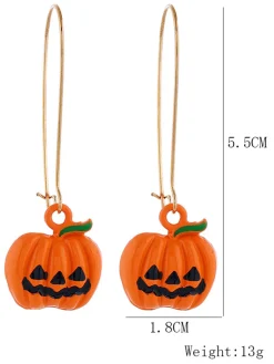 Discount Retro Stage Retro Pumpkin Halloween Earring