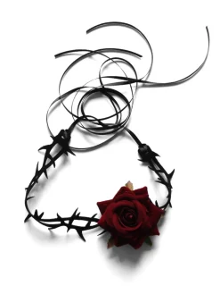 Best Retro Stage Retro Rose Flannel Flower Velvet-Necklace