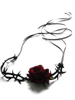 Best Retro Stage Retro Rose Flannel Flower Velvet-Necklace