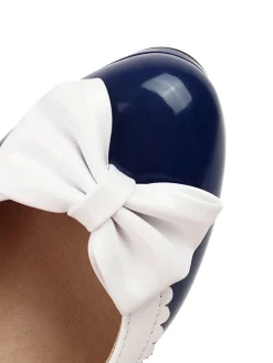 New Retro Stage Retro Round Toe Bow High Heels Shoes