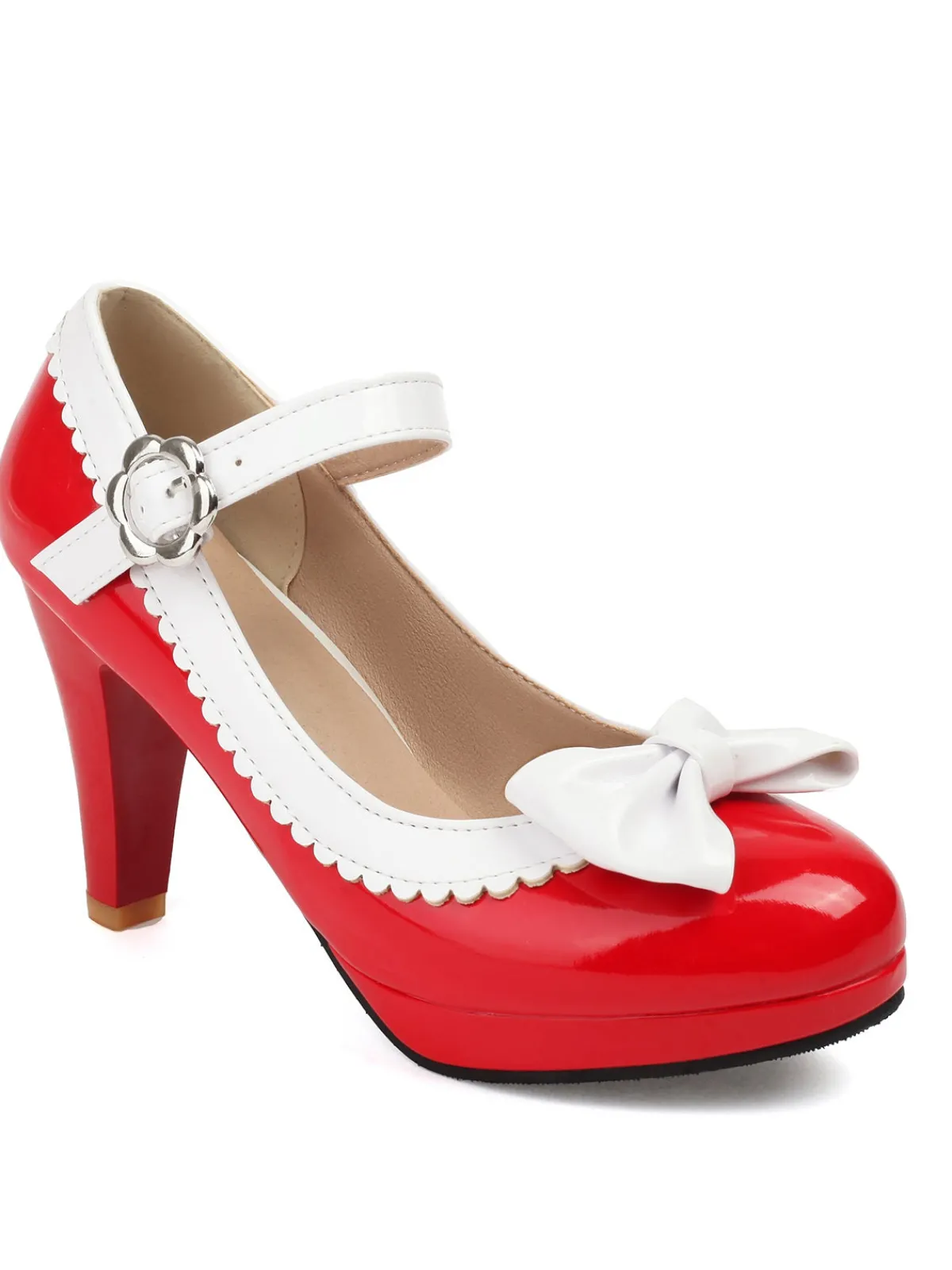 New Retro Stage Retro Round Toe Bow High Heels Shoes