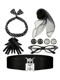 Online Retro Stage Retro 1950s Polka Dot Accessories Set