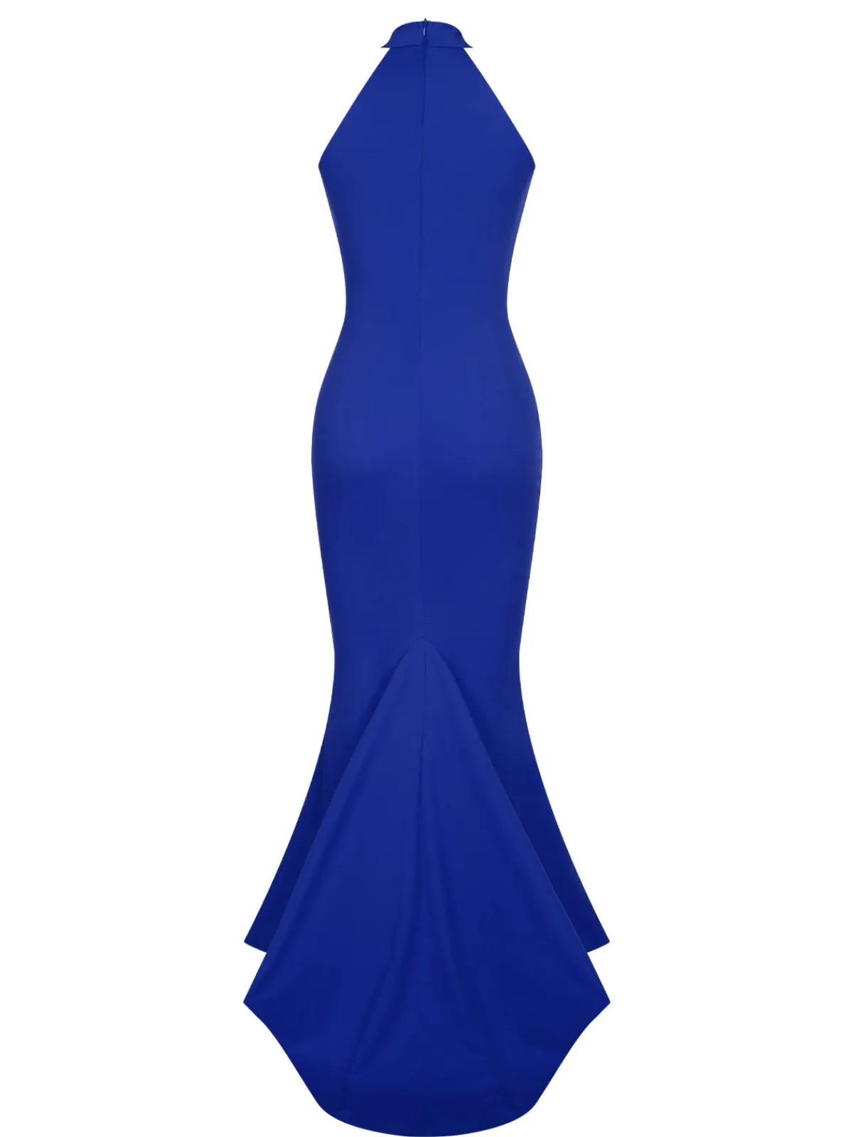 Sale Retro Stage Retro 1930s Solid Halter Mermaid Dress
