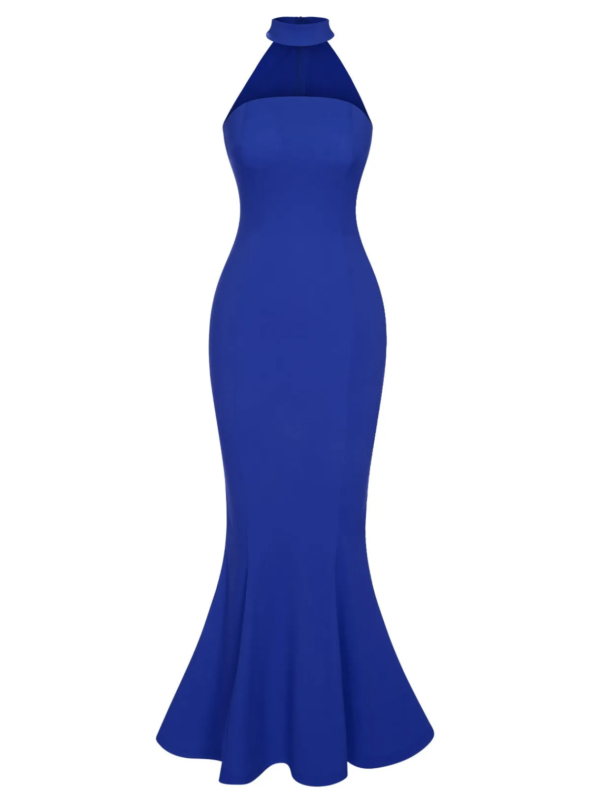 Sale Retro Stage Retro 1930s Solid Halter Mermaid Dress