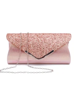 New Retro Stage Retro Sequined Leather Evening Clutch
