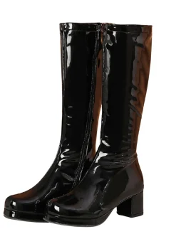 Fashion Retro Stage Retro Shiny Patent Leather Thigh-High Boots