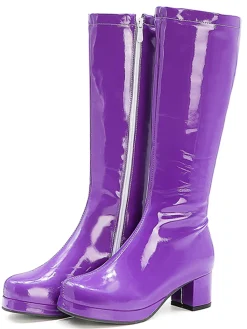 Fashion Retro Stage Retro Shiny Patent Leather Thigh-High Boots