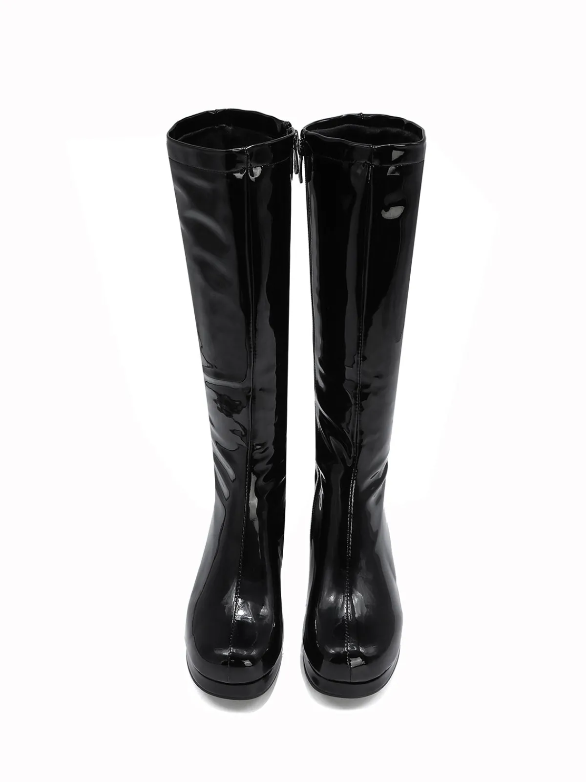 Fashion Retro Stage Retro Shiny Patent Leather Thigh-High Boots