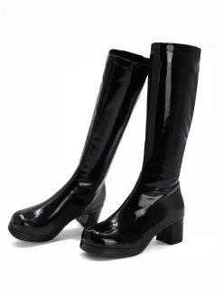 Fashion Retro Stage Retro Shiny Patent Leather Thigh-High Boots