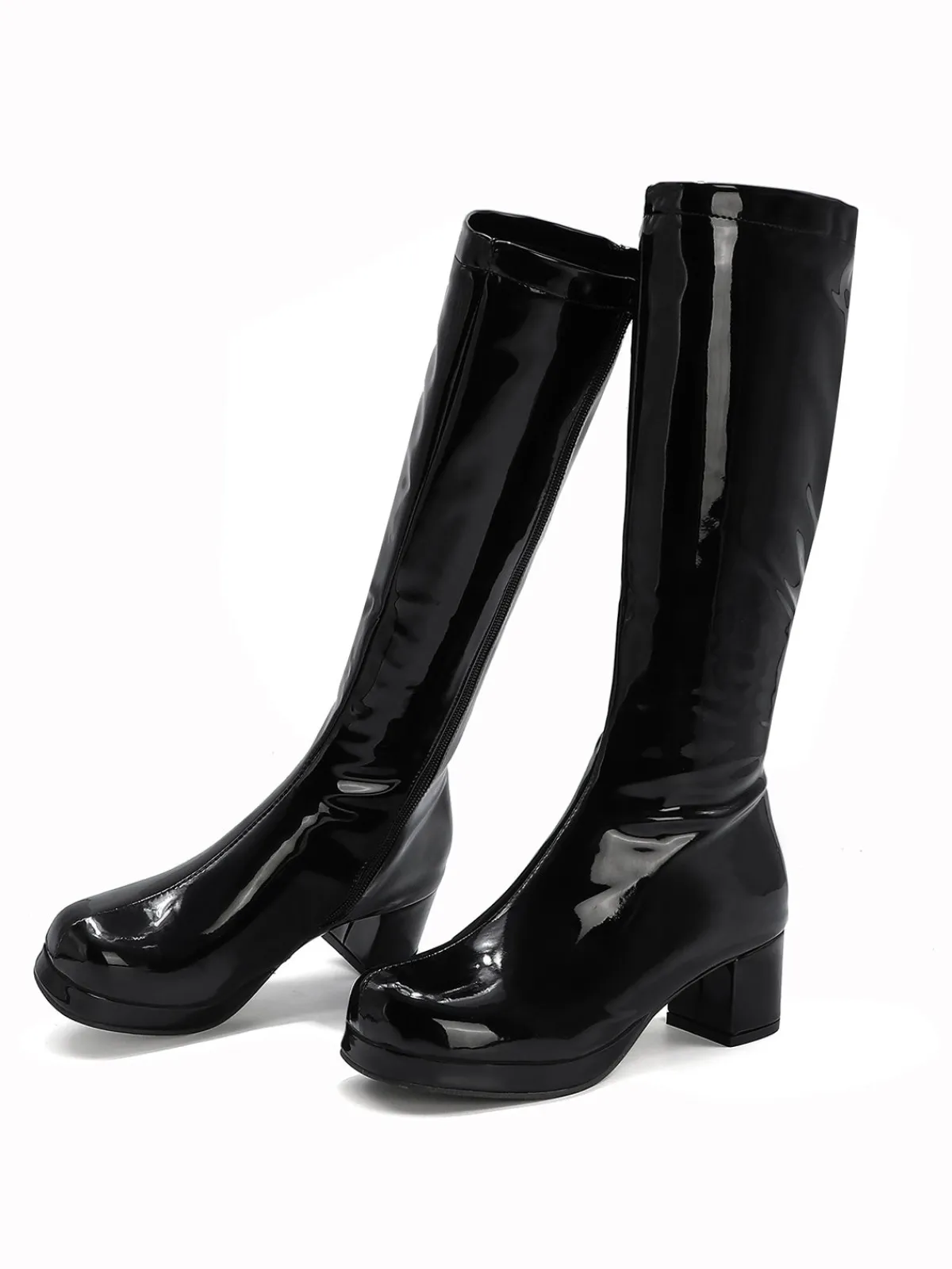 Fashion Retro Stage Retro Shiny Patent Leather Thigh-High Boots