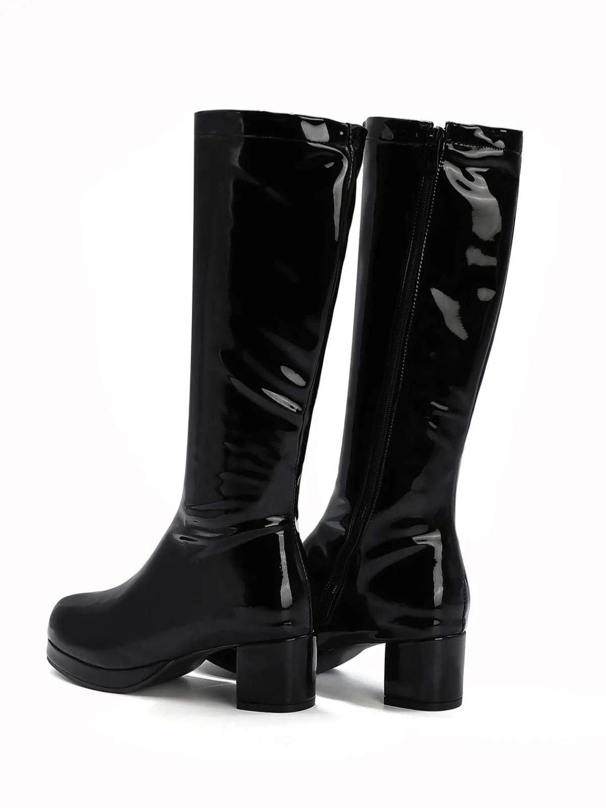 Fashion Retro Stage Retro Shiny Patent Leather Thigh-High Boots