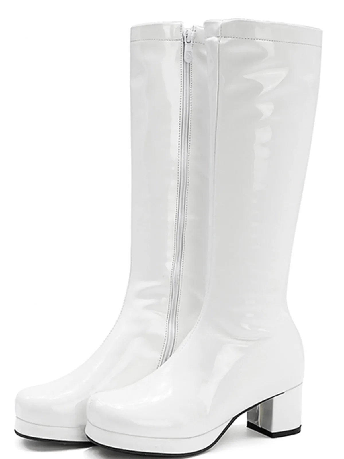 Fashion Retro Stage Retro Shiny Patent Leather Thigh-High Boots
