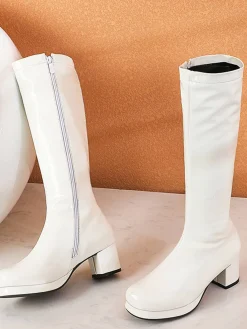 Fashion Retro Stage Retro Shiny Patent Leather Thigh-High Boots