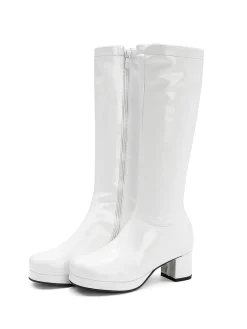 Fashion Retro Stage Retro Shiny Patent Leather Thigh-High Boots