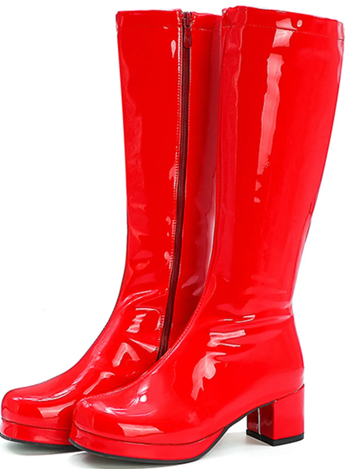 Fashion Retro Stage Retro Shiny Patent Leather Thigh-High Boots
