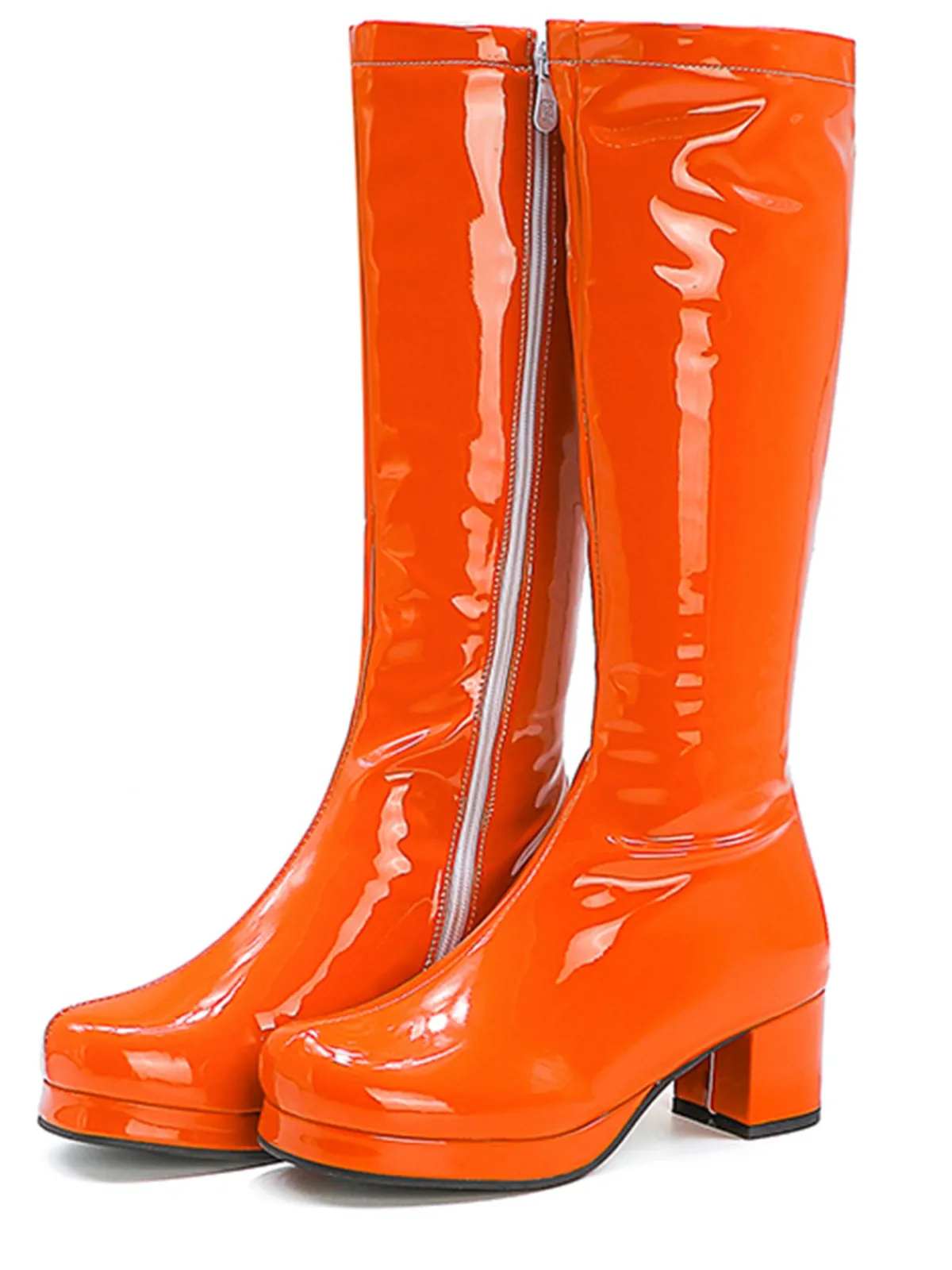 Fashion Retro Stage Retro Shiny Patent Leather Thigh-High Boots