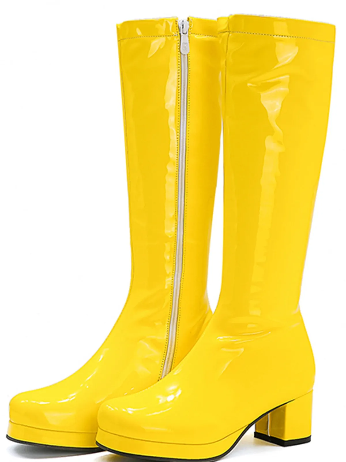 Fashion Retro Stage Retro Shiny Patent Leather Thigh-High Boots