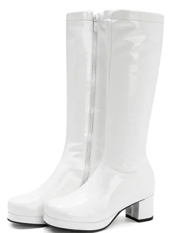 New Retro Stage Retro Shiny Patent Leather Thigh-High Boots
