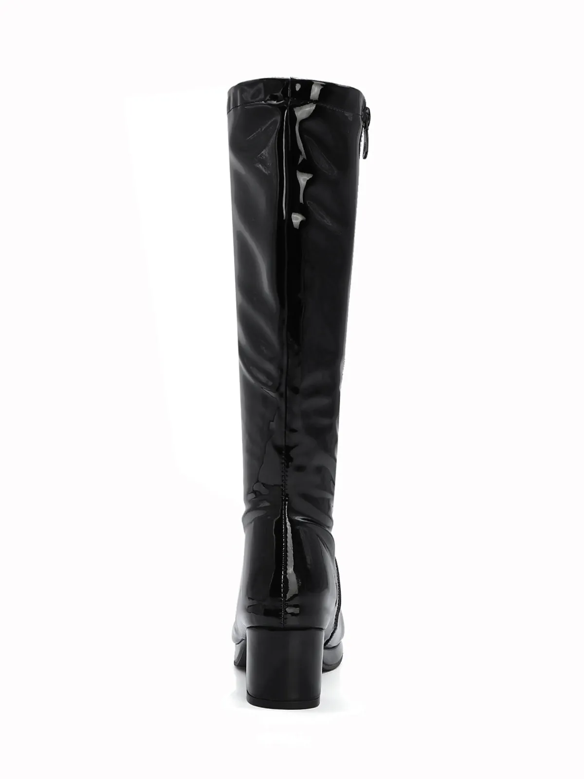 New Retro Stage Retro Shiny Patent Leather Thigh-High Boots