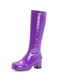 New Retro Stage Retro Shiny Patent Leather Thigh-High Boots