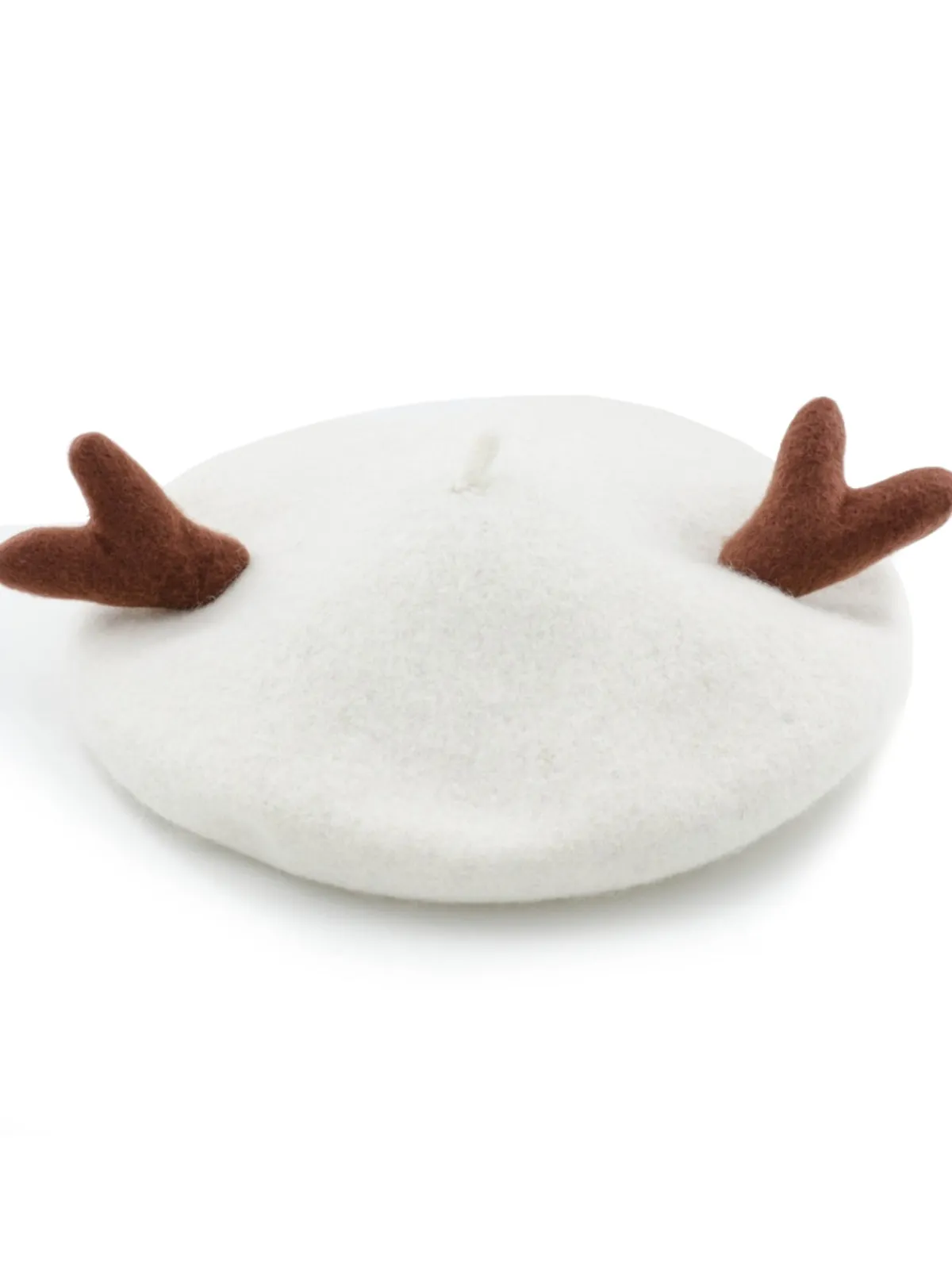 Online Retro Stage Retro Solid Antlers Wool Berets