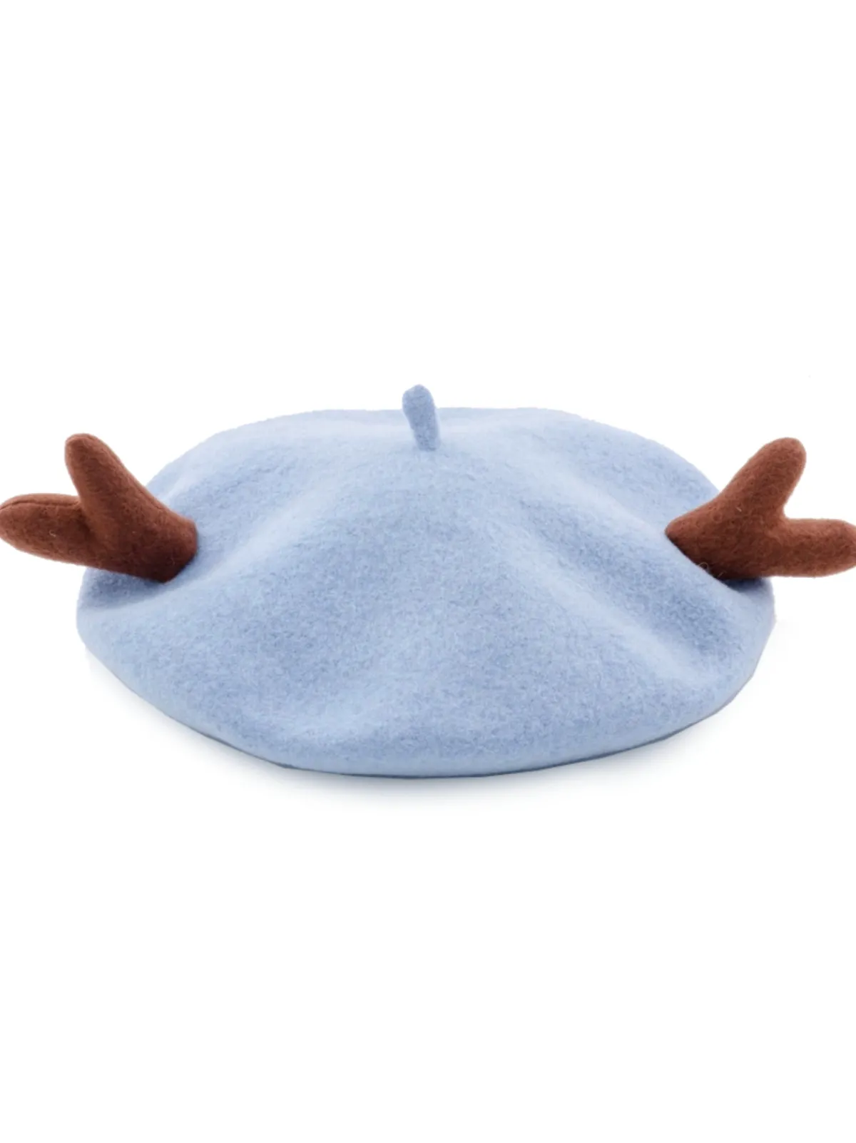 Online Retro Stage Retro Solid Antlers Wool Berets